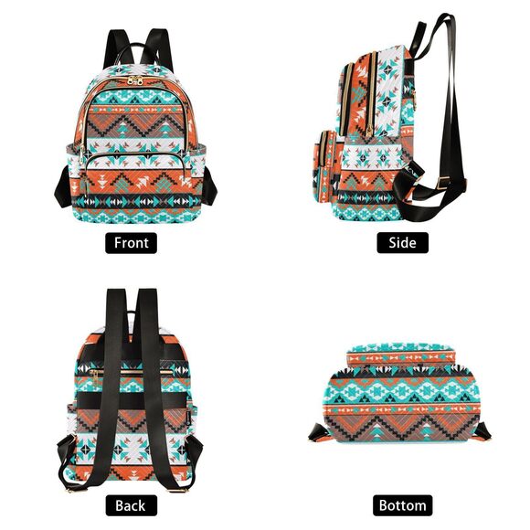 7255 Western Aztec Backpack Purse Quilted Mini Fashion Backpacks main image 2